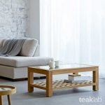 Rectangular Teak Coffee Table with Design - Image 2