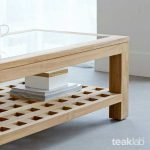 Rectangular Teak Coffee Table with Design - Image 3