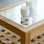 Rectangular Teak Coffee Table with Design - Image 4