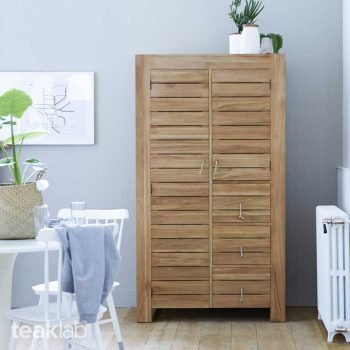 Teak 3-Drawers and Double Wardrobe