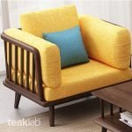 Teak Wood Linear Sectional Sofa Set - Image 5