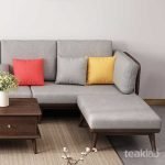 Teak Wood Linear Sectional Sofa Set - Image 8