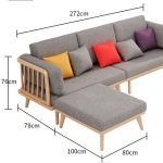 Teak Wood Linear Sectional Sofa Set - Image 9