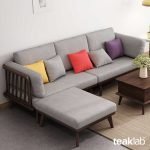 Teak Wood Linear Sectional Sofa Set