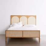 Retro Teak Wood Woven Cane Bed - Image 2