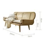 Rustic Rattan Sofa In Teak Frame - Image 6