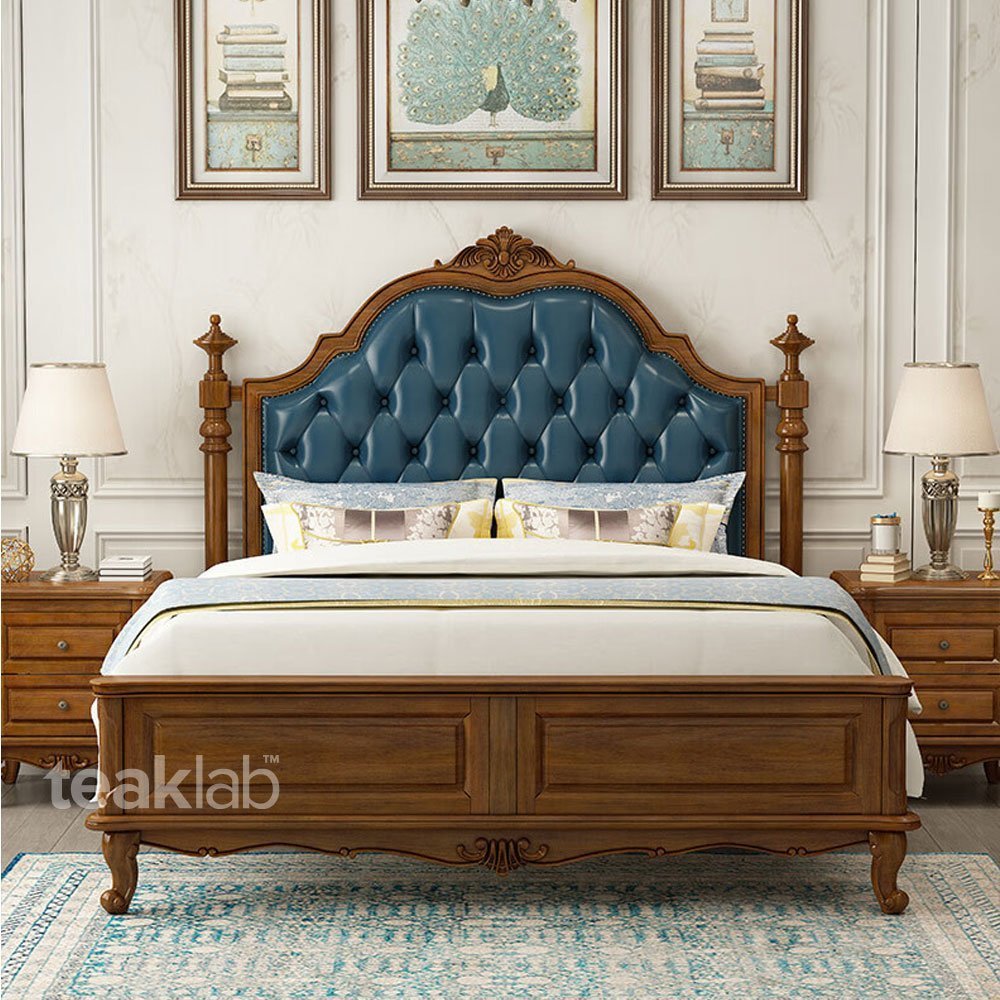 Antique Style Teak Wood Carving Bed – TeakLab