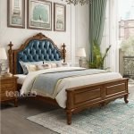 Antique Style Teak Wood Carving Bed - Image 3