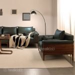 Timeless Teak Wood Sofa with Rich Leatherette Seating - Image 11