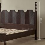 Luxurious Solid Teak Wood Bed with Classic Elegance - Image 3