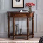Vintage-Inspired Teak Console Table with Carved Leg Detailing - Image 4