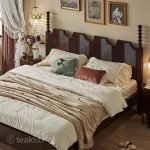 Luxurious Solid Teak Wood Bed with Classic Elegance - Image 7