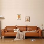 Timeless Teak Wood Sofa with Rich Leatherette Seating - Image 5
