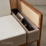 Nordic Style Teak Wood Rattan Sofa - Image 8