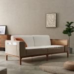 Nordic Style Teak Wood Rattan Sofa - Image 2