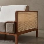 Nordic Style Teak Wood Rattan Sofa - Image 5