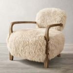 Nordic Cozy: Faux Fur Lounge Chair with Teak Frame