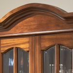 Classic Teak Wood Glass Door Display Cabinet with Drawers - Image 5