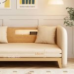 Teak Wood Sofa Cum Bed with Modern Minimalist Design - Image 5