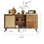 Mid-Century Teak Wood Sideboard with Cane Doors - Image 5